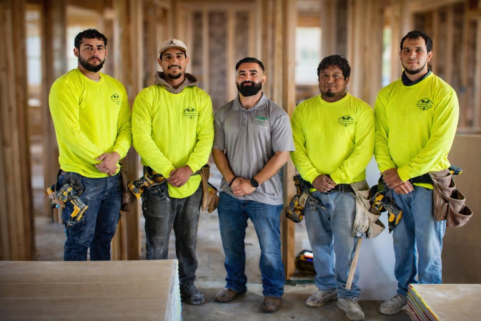The LVN Drywall crew on a framed job site in Bakersfield